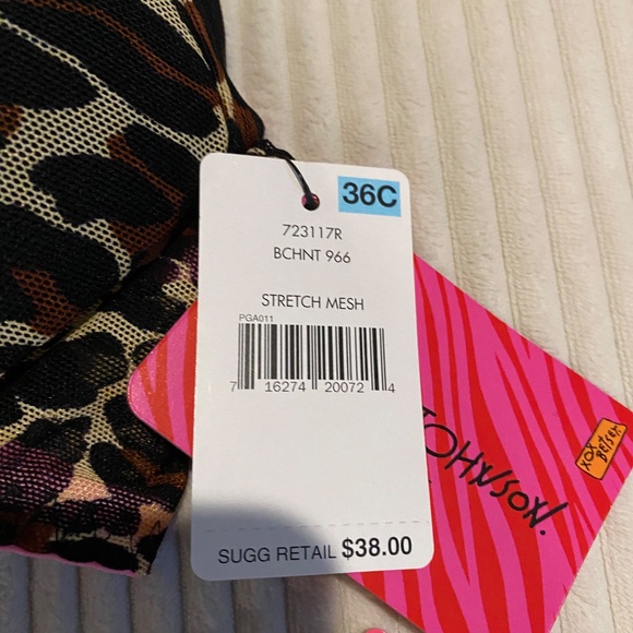 Vintage Betsey Johnson Pink Animal print Bra and matching thong set NWT SEXY - Picture 5 of 9